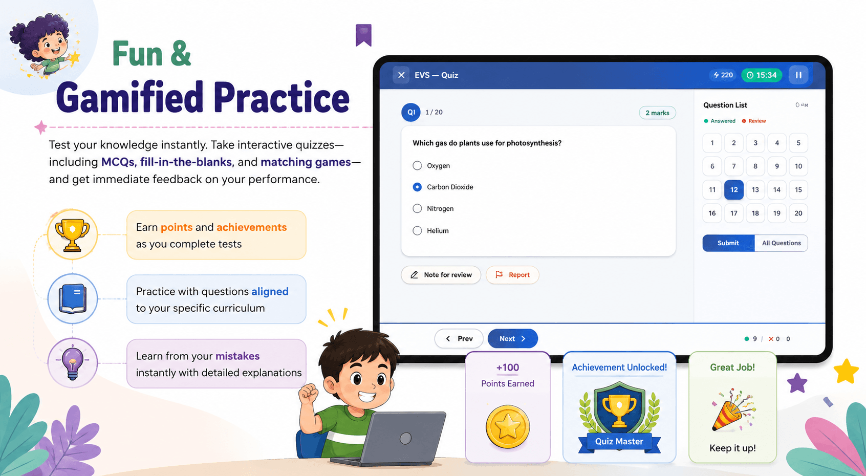 Interactive Practice & Quizzes